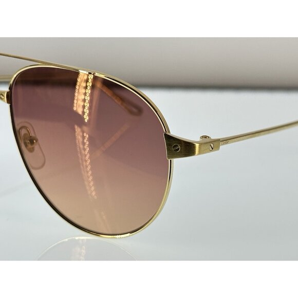 Cartier Gold Pilot Sunglasses CT0298S-003 Cat.2 140-57-13 (K) - Picture 5 of 16